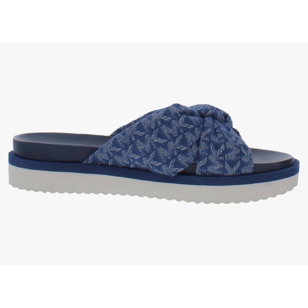 Michael Kors Josie Blue Logo Denim Slip Ons - Picture 1 of 5